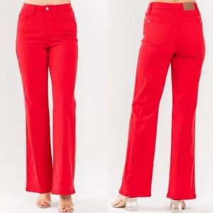 Judy Blue Women's Red Wide-Leg Pants